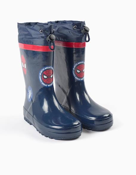 Bottes de pluie en caoutchouc avec imprimés spider-man Bleu foncé 2 - vertbaudet enfant 
