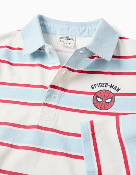 Polo à manches longues à rayures spider-man Bleu clair 3 - vertbaudet enfant 