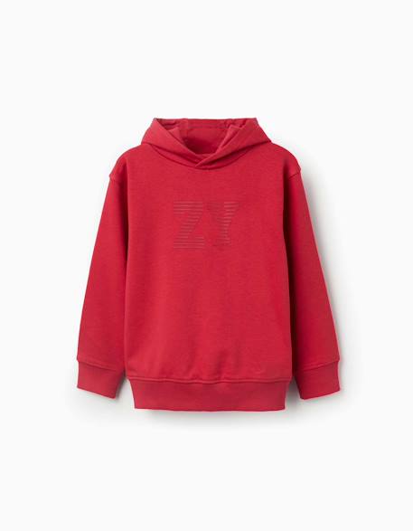 Sweat à capuche avec imprimé en relief zy Blanc+Rouge 5 - vertbaudet enfant 