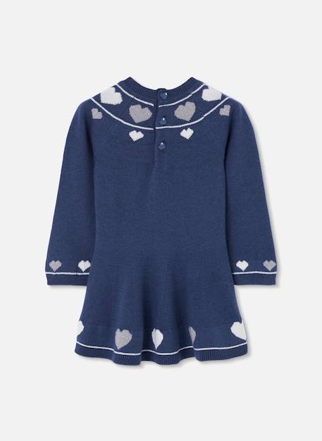 Robe en maille avec coeurs Bleu 2 - vertbaudet enfant 