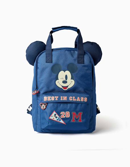 Sac à dos avec imprimés et oreilles 3d mickey Bleu 1 - vertbaudet enfant 