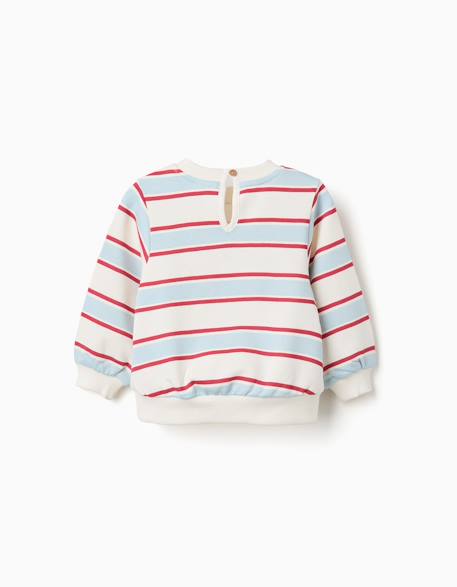 Sweat en coton peigné à rayures avec minnie Blanc 2 - vertbaudet enfant 