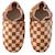 Chaussons bébé cuir souple damier Marron 2 - vertbaudet enfant 