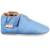 Chaussons bébé cuir souple uni Bleu 1 - vertbaudet enfant 