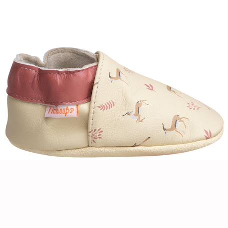 Chaussons bébé cuir souple gaëlle les gazelles Beige 1 - vertbaudet enfant 
