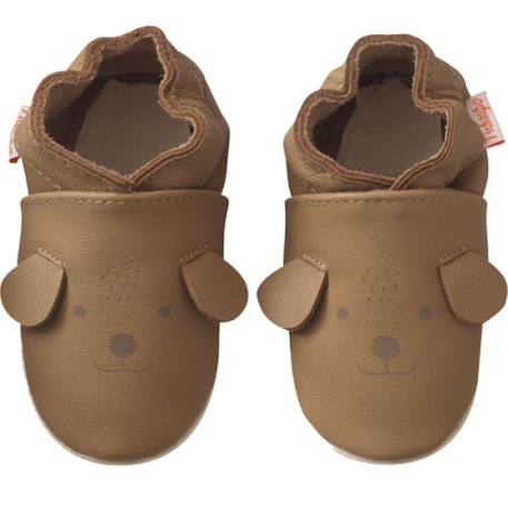 Chaussons cuir souple colin le chien Marron 2 - vertbaudet enfant 