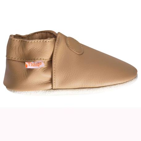 Chaussons bébé cuir souple uni Marron 1 - vertbaudet enfant 