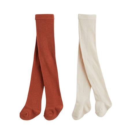 Lot de 2 paires de collants enfant ollie Terracotta 2 - vertbaudet enfant 