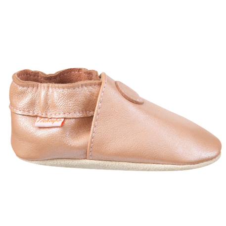 Chaussons cuir souple uni Rose 1 - vertbaudet enfant 