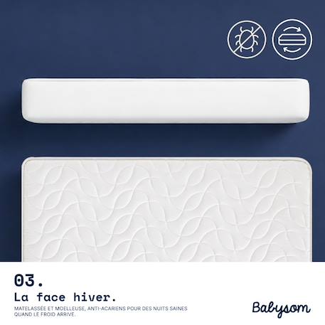 Matelas bébé climatisé | reversible Blanc 4 - vertbaudet enfant 