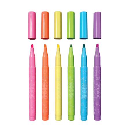 Set de 6 surligneurs parfumés aux fruits – Couleurs pastel et pointe flexible Multicolor 2 - vertbaudet enfant 