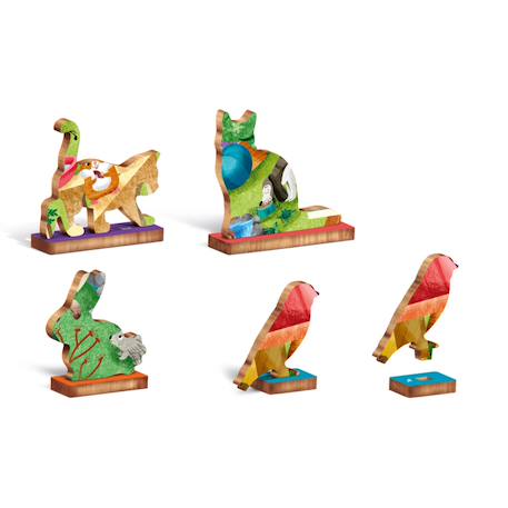 Puzzle en bois paysage avec 12 animaux à positionner – Jeu éducatif Multicolor 2 - vertbaudet enfant 