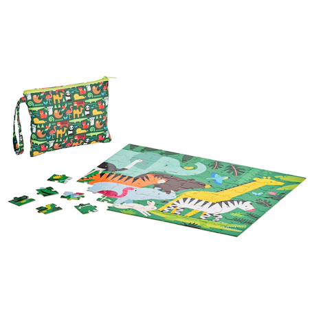 Puzzle double face - ménage des animaux Multicolor 2 - vertbaudet enfant 