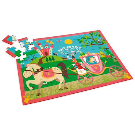 Puzzle - carrosse de princesse 60 pièces Multicolor 2 - vertbaudet enfant 