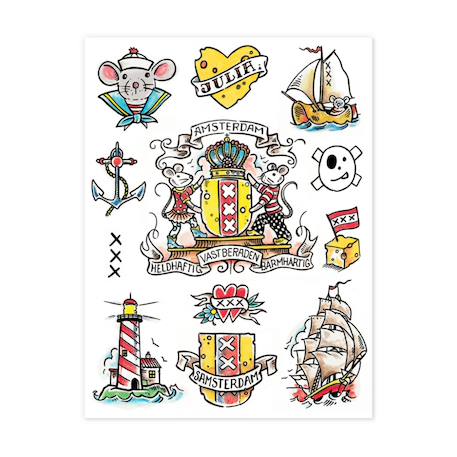 Sam et julia - maison des souris autocollants tatouages Multicolor 2 - vertbaudet enfant 