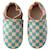 Chaussons bébé cuir souple damier Bleu 2 - vertbaudet enfant 