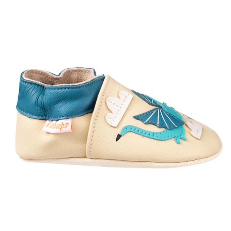 Chaussons cuir bébé gaël et tim les dragons Beige 1 - vertbaudet enfant 