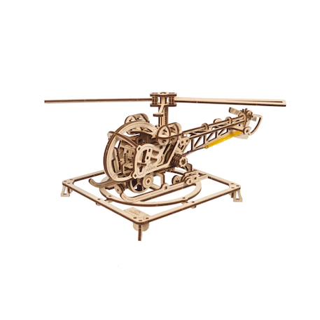Mini hélicoptère en bois à construire – maquette mécanique 3D inspirée de Léonard de Vinci Brown 2 - vertbaudet enfant 