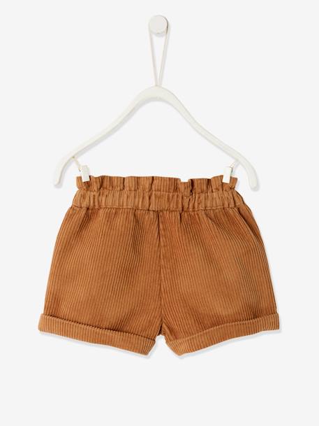 Short en velours côtelé bébé fille noisette+rose poudré 4 - vertbaudet enfant 