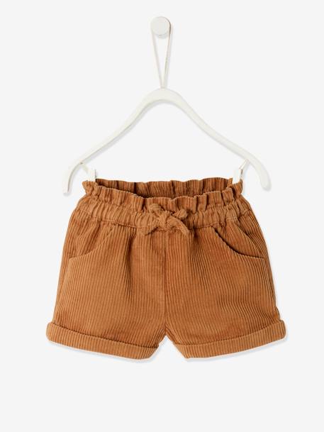 Short en velours côtelé bébé fille noisette+rose poudré 3 - vertbaudet enfant 