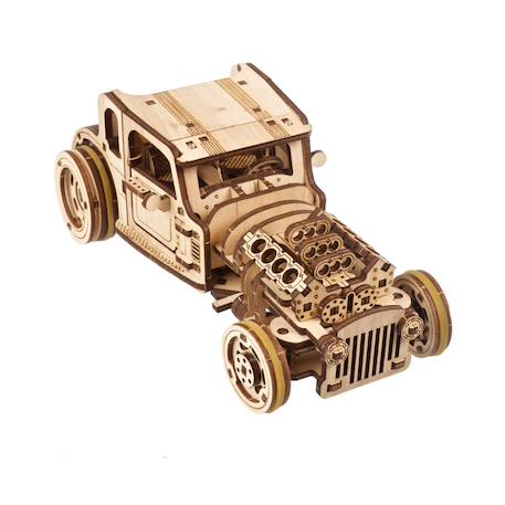 Hot Rod souris furieuse en bois à construire – maquette mécanique 3D à double moteur Brown 2 - vertbaudet enfant 