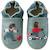 Chaussons bébé cuir souple petit ours brun joue dehors Bleu 2 - vertbaudet enfant 