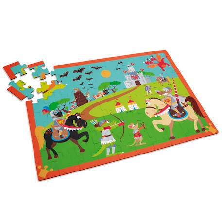 Puzzle - combat de chevaliers 60 pièces Multicolor 2 - vertbaudet enfant 