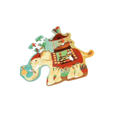 Contour puzzle - éléphant 37 pièces Multicolor 2 - vertbaudet enfant 