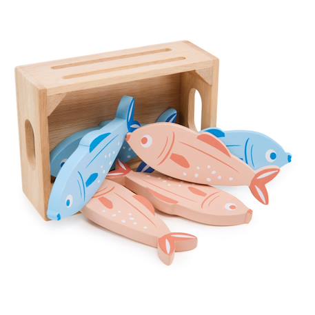 Panier de poissons en bois – Jeu de dînette pour enfants Multicolor 2 - vertbaudet enfant 