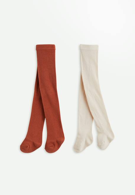 Lot de 2 paires de collants enfant ollie Terracotta 1 - vertbaudet enfant 