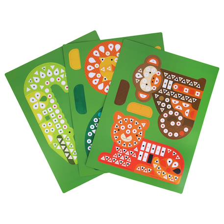 Set d'activité autocollants mosaique - animaux Multicolor 2 - vertbaudet enfant 
