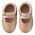 Chaussons cuir souple uni ouvert beige irisé Beige 2 - vertbaudet enfant 