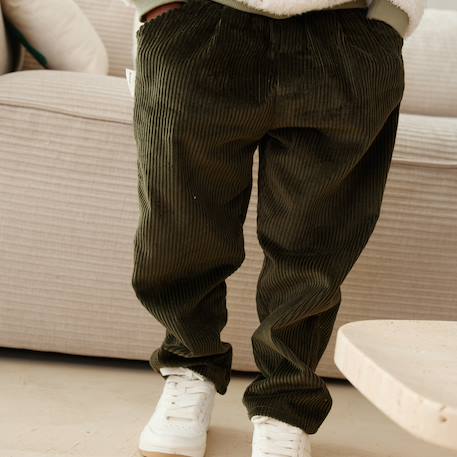 Pantalon garçon en velours côtelé pistache Vert 6 - vertbaudet enfant 