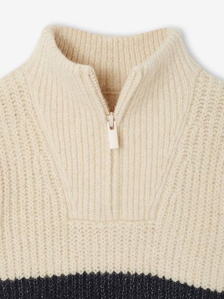 Pull col montant garçon blanc chiné 3 - vertbaudet enfant 