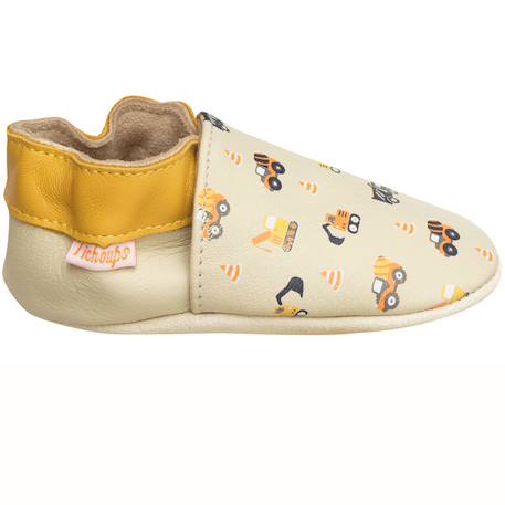 Chaussons bébé cuir souple milo les travaux Beige 1 - vertbaudet enfant 