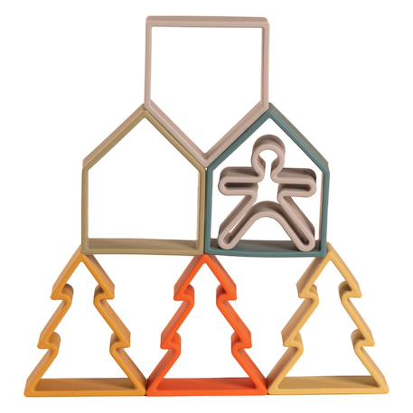Jouet d'éveil en silicone - Set maison et arbre Multicolor 2 - vertbaudet enfant 