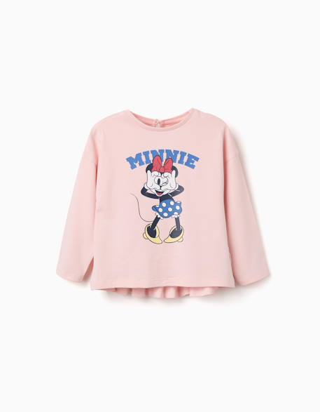 T-shirt en coton à manches longues avec imprimé minnie Rose 1 - vertbaudet enfant 