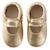 Chaussons cuir souple uni ouvert doré Doré 2 - vertbaudet enfant 