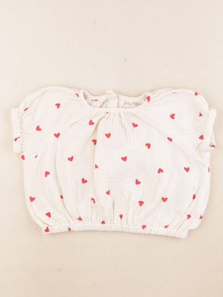 Blouse - 12 mois Beige, rouge 1 - vertbaudet enfant 