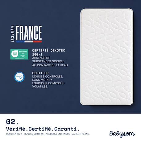 Matelas bébé climatisé | reversible Blanc 3 - vertbaudet enfant 