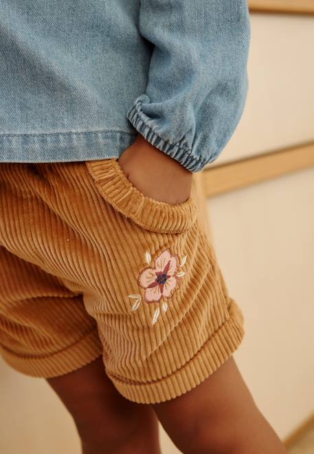 Short enfant en velours côtelé cléo Camel 1 - vertbaudet enfant 
