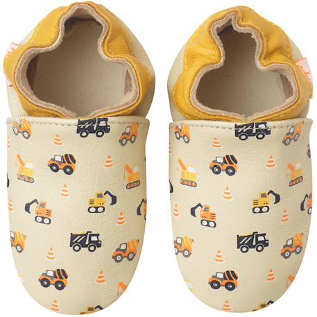 Chaussons bébé cuir souple milo les travaux Beige 2 - vertbaudet enfant 