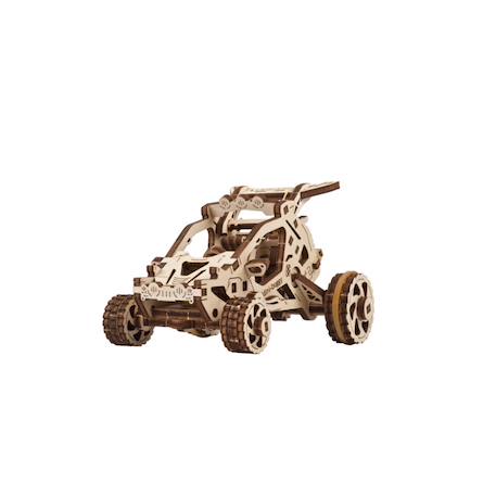 Mini Buggy en bois à construire – maquette mécanique 3D avec moteur à élastique Brown 2 - vertbaudet enfant 