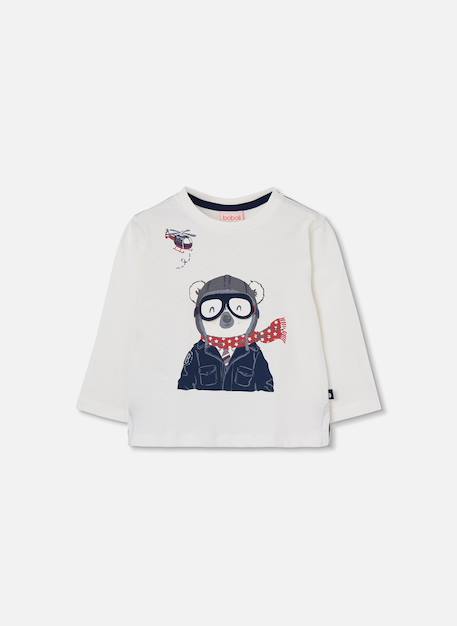 T-shirt garçon en maille imprimé koala pilote Blanc 2 - vertbaudet enfant 