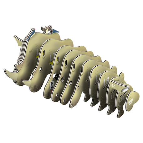 Puzzle 3d - rhinocéros Multicolor 2 - vertbaudet enfant 