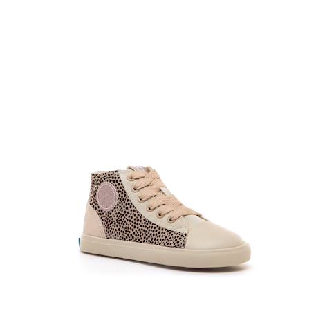 Sneakers filles synthétique fermeture éclair barefoot Mottle brown+Pink 2 - vertbaudet enfant 