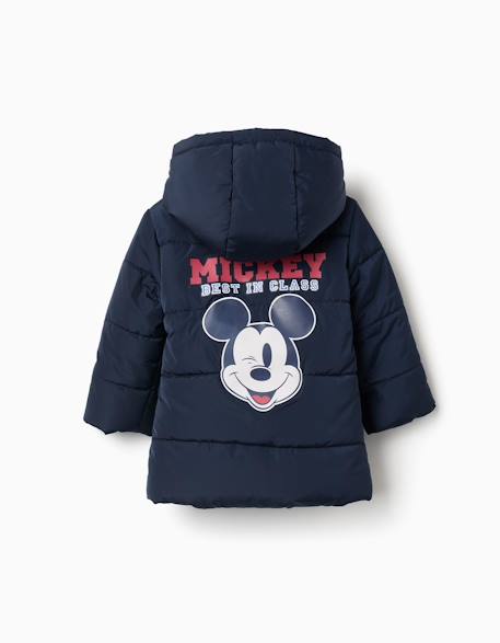 Doudoune avec capuche et imprimés mickey Bleu foncé 1 - vertbaudet enfant 