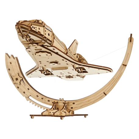 Navette spatiale Discovery – Maquette en bois à construire avec télescope Hubble et support flottant Brown 2 - vertbaudet enfant 