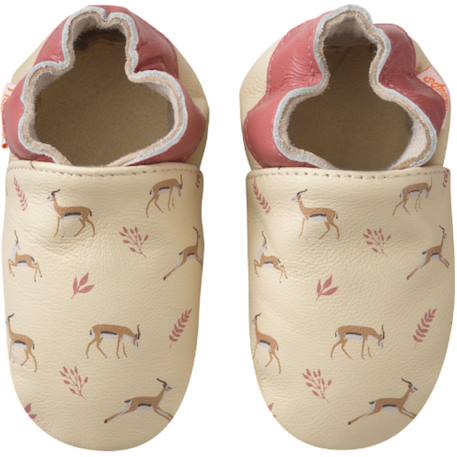 Chaussons bébé cuir souple gaëlle les gazelles Beige 2 - vertbaudet enfant 