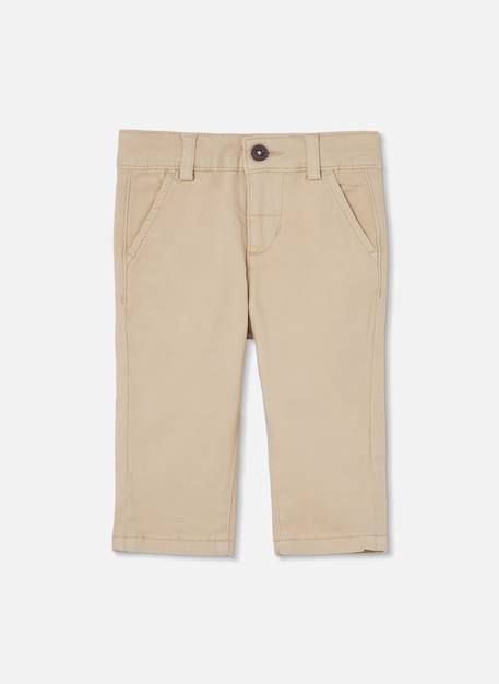 Pantalon garçon satiné élastique Beige 2 - vertbaudet enfant 